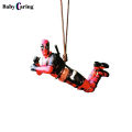 Deadpool Doll Ornament Lovely Chic Swing Design Cartoon Decorate PVC Deadpool Car Hanging Ornament for Car. 