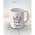 Zoha name unicorn mug. 