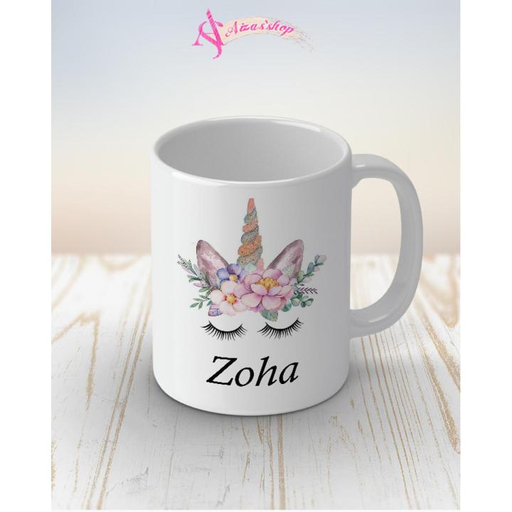Zoha name unicorn mug