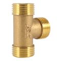 2X Brass T Shape Water Fuel Pipe Equal Male Tee Adapter Connector 1/2 Inch Thread. 