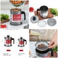 1.4L Fryer Oil Filter Pot | Carbon Steel Body with Stainless Steel Strainer & Lid | Kitchen Oil Storage Jug. 