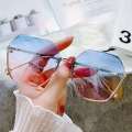 Round Sunglasses Women Brand Designer Gradient Fashion Sun Glasses Female Rimless Metal Oculos De Sol luxury designer. 