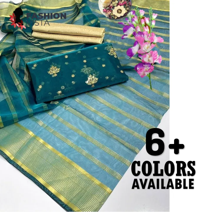 Fashion%20Vista%20Pure%20Organza%20Bunch%203%20PC%20Unstitched%20Suit%20With%20Organza%20Zari%20Lining%20Dupatta%20and%20Maysori%20Trouser%20-%20Unstitched%20Fabric%20For%20Women%20-%20Dress%20For%20Girls%20-%20Dress%20For%20Women%20-%2006%20Colors%20-%20Image%202