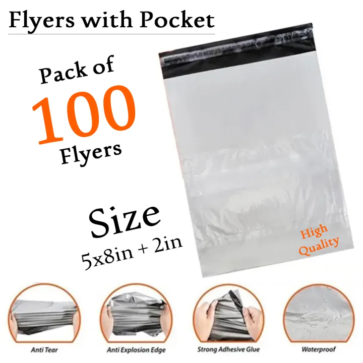 Flyers%205x8,%20Pack%20of%2050,%20100,%20200%20Shipping%20Flyer%20with%20Pocket,%20Delivery%20Flyer,%20Delivery%20Packets,%20Packaging%20Material,%20Flyer%20Bag%20with%20Pocket,%20Recycled%20Flyer,%20-%20Image%202