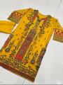 Mushif Collection 2Pcs Stiched 3D Block Printed Linen Dress For Women And Girls. 