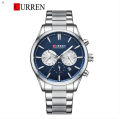 CURREN Chronograph Luminous Stainless Steel Chain Wrist Watch For Men With Brand Bag -8446. 