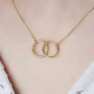 Silver/Golden%20Simple%20Double%20Ring%20Pendant%20Necklace/Chocker%20for%20Girls/Women%20-%20Image%205