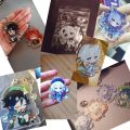 Anime Keychain Genshin Impact Venti Paimon Zhongli Yelan Klee High Definition KeyChains Cute Bag Pendant Key Chain Gifts 6cm. 