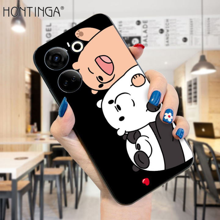 Hontinga for Tecno Camon 20 Pro Back Cover Cute Cartoon Anime Bears Case Soft Silicone TPU Phone Cover