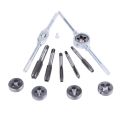 12 PCS Metric Tap Dies Set M6-M12 Screw Nut Thread Taps Dies With Wrench Handle Tool Kit Hand Screw Taps Hand Tools. 