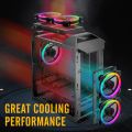 EZDIY-FAB Dual Ring 120mm RGB Case Fan 5-Pack,Quiet Edition High Airflow Adjustable Color LED Case Fan for PC Cases, CPU Coolers with Remote Controller. 