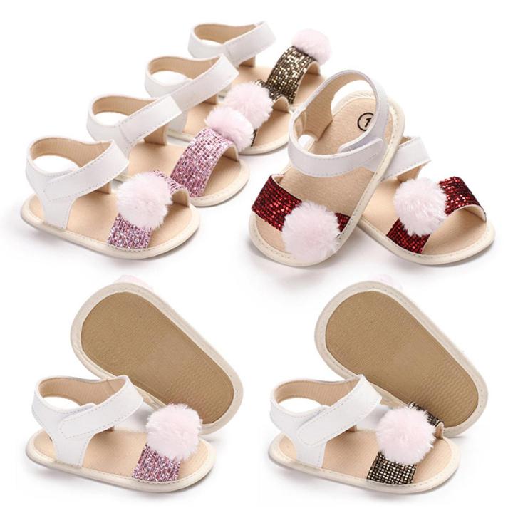 Kidlove 1 Pair Baby  Shoes Artificial Pu Breathable Soft Sole Non-slip Sequins Decoration Princess Style Toddler Sandals For Summer color