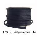 4mm-35mm black snakeskin mesh sleeve wire protective cover pet telescopic protective cover. 