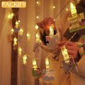 PACKIFY 10 LED Photo Clips String Fairy Lights Battery Operated for Room Decoration. 