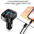 Kebidu Car Bluetooth 5.0 FM Modulator 3.1A Dual USB Car Charger Wireless MP3 Player Adapter Support U Disk TF Card Handsfree Car Kit. 