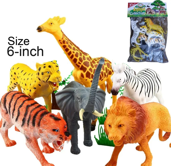 Wild%20Animal%20Jungle%20Zoo%20Toy%20Set%20-%20Large%20Size%2015cm%20/%206%20Inch%20-%20Image%202