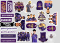 25pcs CRICKET PAKISTAN sticker pack for all sports fan psl quetta purple power ideal for journals bags laptops. 