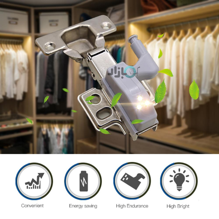 LED Cabinet Hinge Light with Battery, Wardrobe or Cabinet Light Hinge Small LED Light, Universal LED Under Cabinet Light