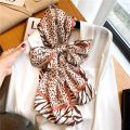 Leopard Print Scarf for Women Hijab Silk Skinny Muslim Headscarves Shawl Wraps Ladies Neckerchief Bandana Foulard Echarpe 2022. 