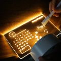 Acrylic DIY Desktop Lamp USB Calendar Board Message Board Light Rewritable Lightweight Multifunctional With Pen Home Accessories 1Pcs. 