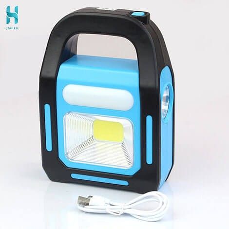 USB Rechargeable and Solar Charging Emergency flashlight Portable Emergency Light With Charging Cable 3 Types of Lighting System