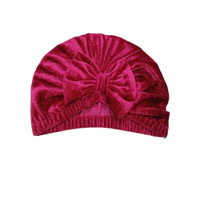 Baby%20Velvet%20Caps%20Newborn%20-%20Baby%20Girl%20Caps%20Bow%20Knot%20-%20Soft%20and%20Stretchable%20Head%20Wrap%20-%20Handmade%20with%20Fully%20Covered%20Head%20-%20Image%204