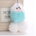 (Pack of 2) Plush Fluffy Doll Fluffy Cat Keychain Bag Toys Doll Keyring for girls in Random color. 