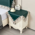 Laminated bedside table cover cloth European lace bedroom fabric small tablecloth bedside table cover square towel printer dust cover. 