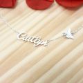 Pure Silver / Chandi, 925 Silver Name Pendant, Single Name Necklace For Girls, Personalized/Customized Design and Name,Single Name Pendant Lockets , Name Lockets For Girls, Name Jewellery, Name Necklace, Name Jewellery for Women/Men. 