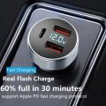 80W Metal PD Car Charger USB Type C Charger Fast Charging For iPhone Xiaomi Samsung Laptops Tablets Dual Port USB Phone Chargers. 