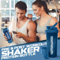 Maximize Your Workouts with Our 24-Ounce Protein Shaker Bottle – Ideal for Pre & Post-Workout Nutrition, Featuring Twist and Lock Protein Box Storage!. 