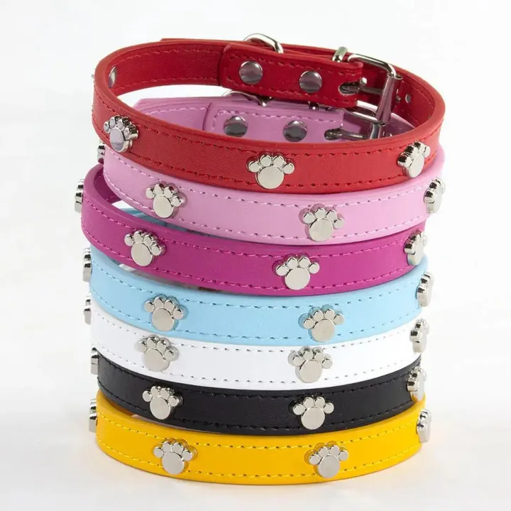 Dog%20Collar%20Leather%20Lead%20Small%20Dog%20Collar%20Puppy%20Supplies%20Pet%20Accessories%20Paws%20Leather%20Collar%20-%20Image%207