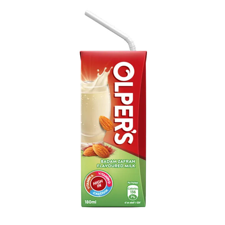 Olpers Flavored Milk 180ml Badam Zafran 24 PCs