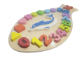 Fish Shape Geometric Shapes And Number Matching Board Early Learning Kids Toy Size : 16.5 x 9 x 0.8 Inches. 