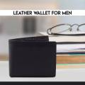 Wallet Genuine Leather Slim Single Fold Bifold for Men with Small Pouch. 