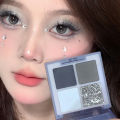 4-Color Glitter Blue Eyeshadow Palette Matte Pearl Shimmer Acrylic Smoky Grey Eye Shadow Palette Long Lasting Makeup Cosmetic. 
