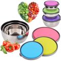 Techmanistan Set of 3 - Stainless Steel Mixing Bowls, Stainless Steel Nesting Bowls Set with Airtight Lids Non-Slip Food Storage Containers, Food Storage Bowls, Stainless Steel Seal Bowl With Lid. 