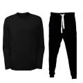 Plain Black T shirt With Matching Trouser Full Sleeves Round Neck Cotton T Shirts Sports Wear For Men. 