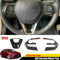 3PCS For Toyota Corolla 2019-2020 Spare Parts Accessories Carbon Fiber Style Hatchback Steering Wheel Switch Button Cover Trim. 