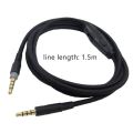 For HyperX Cloud/Cloud Alpha 1.5m 3.5mm Headphone Audio Cable Male to Male Cord Line Replacement with Tuning Gaming Headset. 