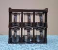 6 / 8 Pcs Galaxy Masala Jar kitchen rack Masala Box Spice Rack box with Automatic Lid Cooking kitchen accessories Golden. 