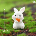 Cute Rabbit Mini Resin Bunnies Miniature Figures 3D Little White Rabbit Ornament Micro Landscape Dollhouse Decoration Diy Crafts. 
