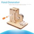 Creative Science Educational Hand Dynamo Toys For Children Wooden Physical Experiment Students Generator Handmade Toys DIY Kids. 