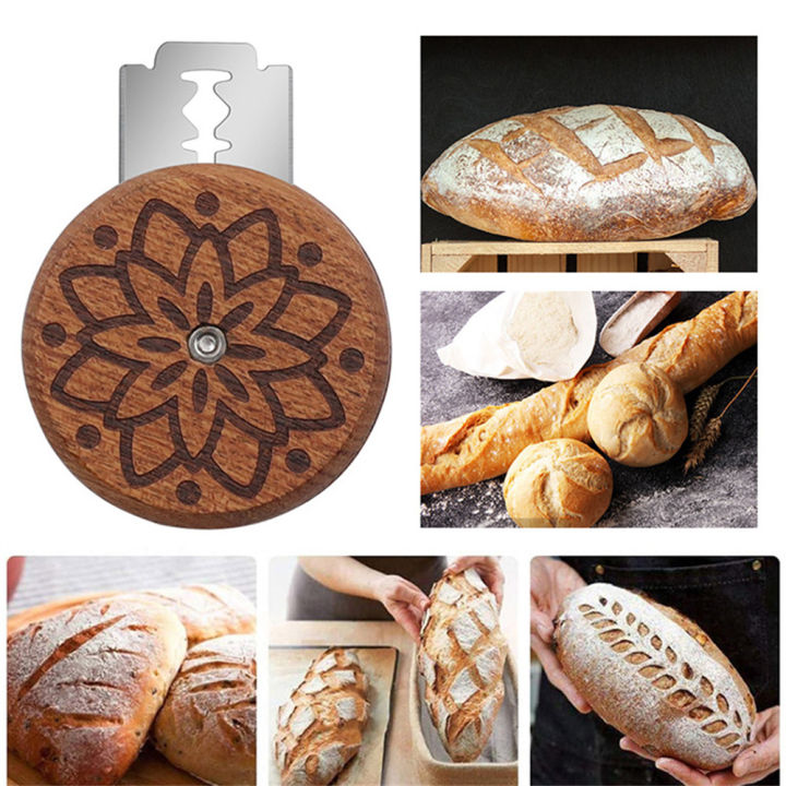 Stainless Steel  Bread Lame Precise   Ergonomic Design Dough Score Cutting Tools Wooden Handle Rust-Proof  Bread Scorer for Home Baking  Bakery  Professional Bakers Bread Making  Artisanal Breads