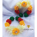 Artificial Flower Gajra Bangles - kangan Pair For Wedding, Engagement, Maiyon, Mehndi - Reuseable - Bride Colour Gajray - Fancy Bridal Gajray. 