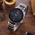 Top Collection New Quartz Black Chain Strap Stainless Steel Wrist Watch For Men / Boys. 
