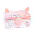 Cream glue Guka set cute pink cat ears three-layer turn box Guka material package handmade diy children's toys. 