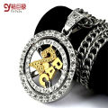 Fashion Jewelry Whirligig 2PAC Pendant Necklace  Gold Hip-Hop for Men Tide Brand Jewelry Necklace With 80cm Chain Bling. 