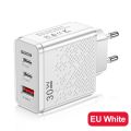 30W USB+2PD Type-c Mobile Phone Charger 5V 2.4A Fast Charging Adapter Multi Port US/EU/UK Plug Travel Charger For i-Phone Micro Tablet. 