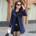 Korean Coat Fashion Woolen Overcoat Women Slim With Belt. 